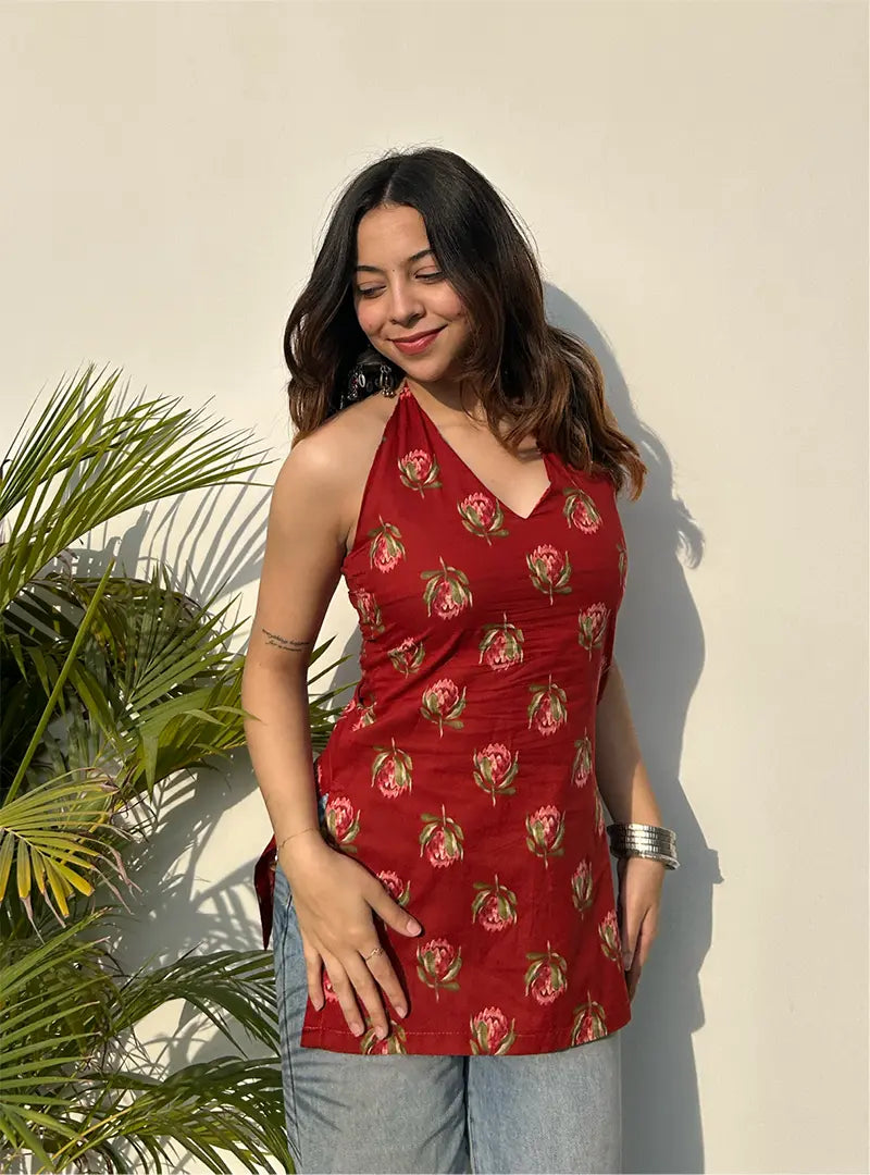 Nida Halter Neck Kurti by Evara