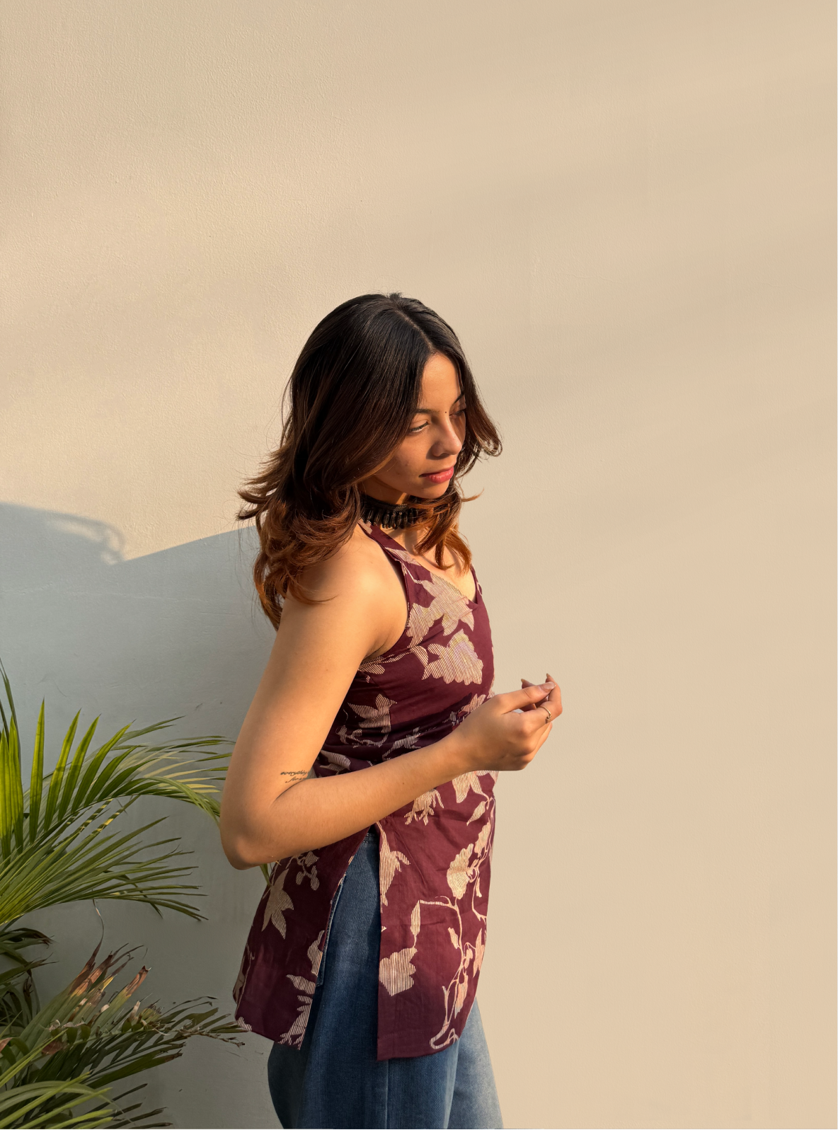 Pakezaah Halter Neck Kurti by Evara