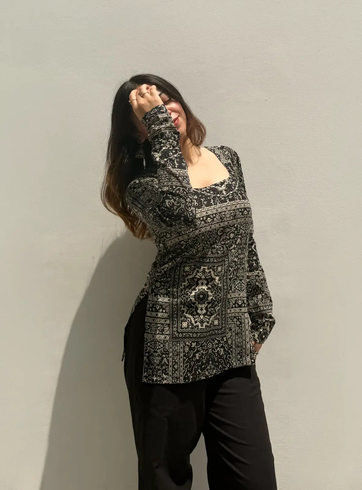Zaika Boat Neck Kurti