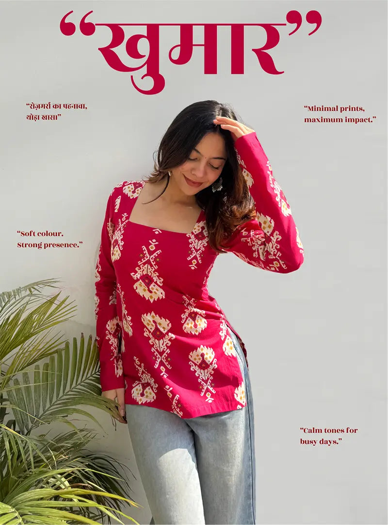 Khumaar Square Neck Kurti