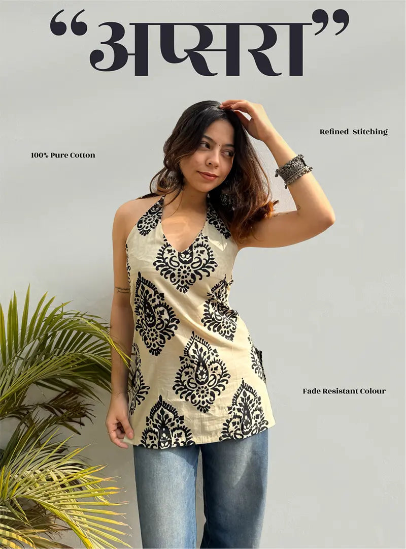 Apsara Halter Neck Kurti by Evara