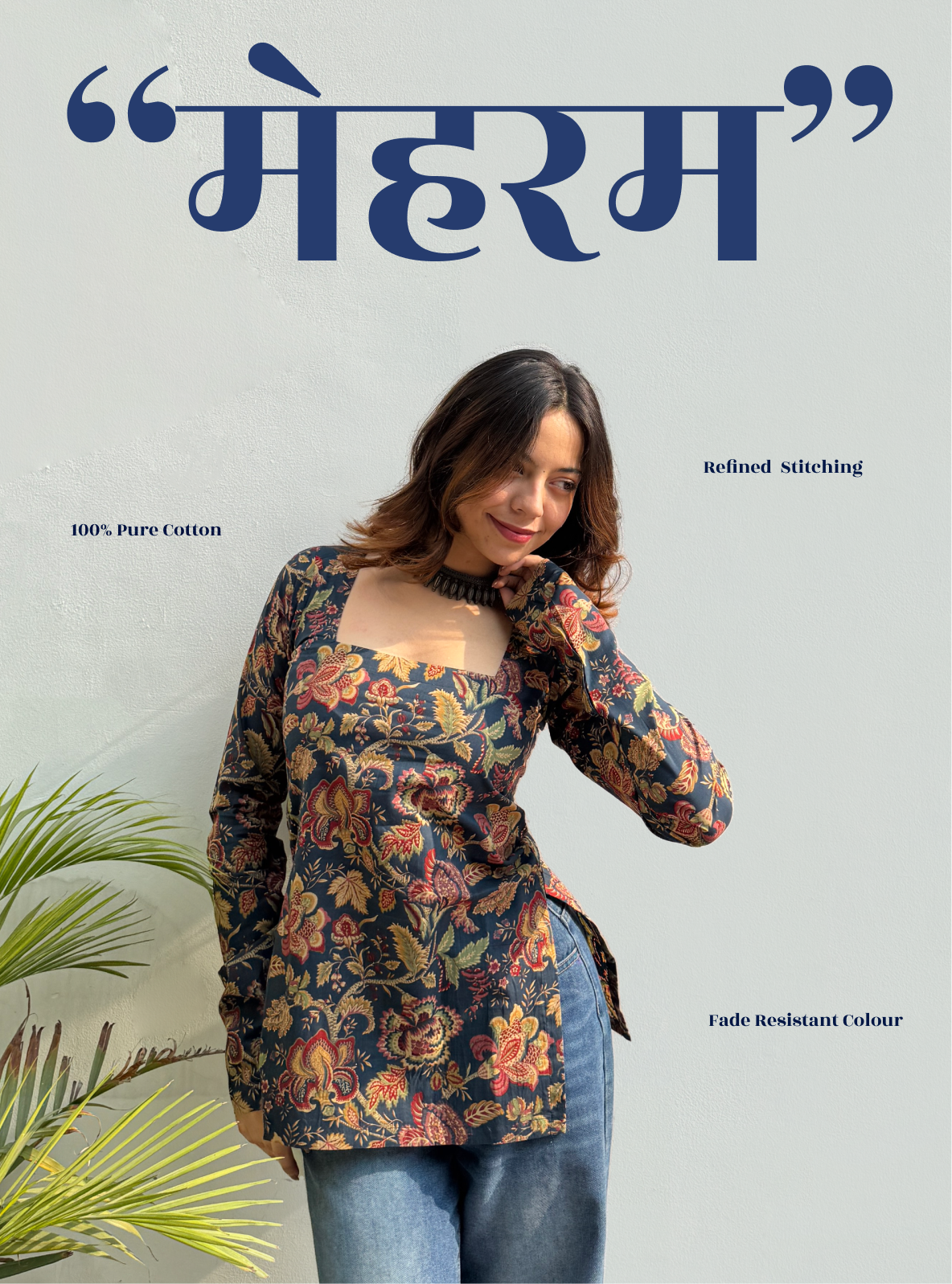 Mehram Square Neck Kurti by Evara