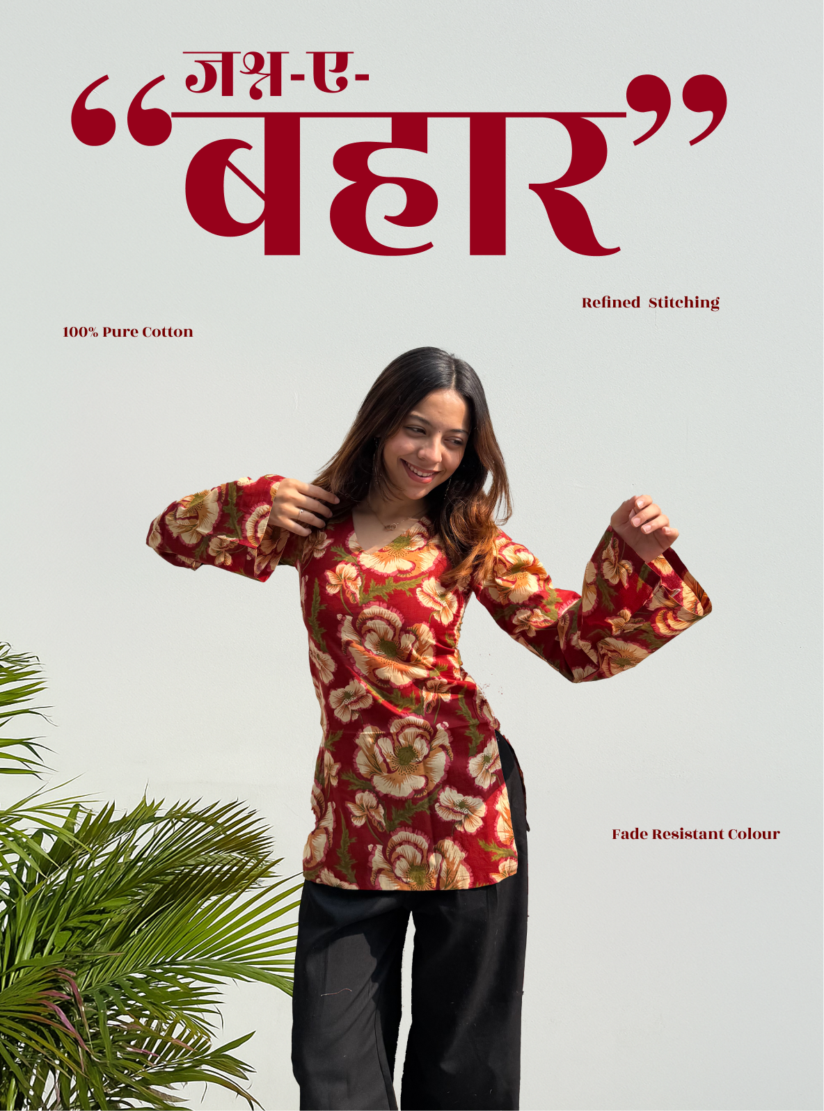 Jashn-e-Bahar Bell Sleeves Kurti by Evara