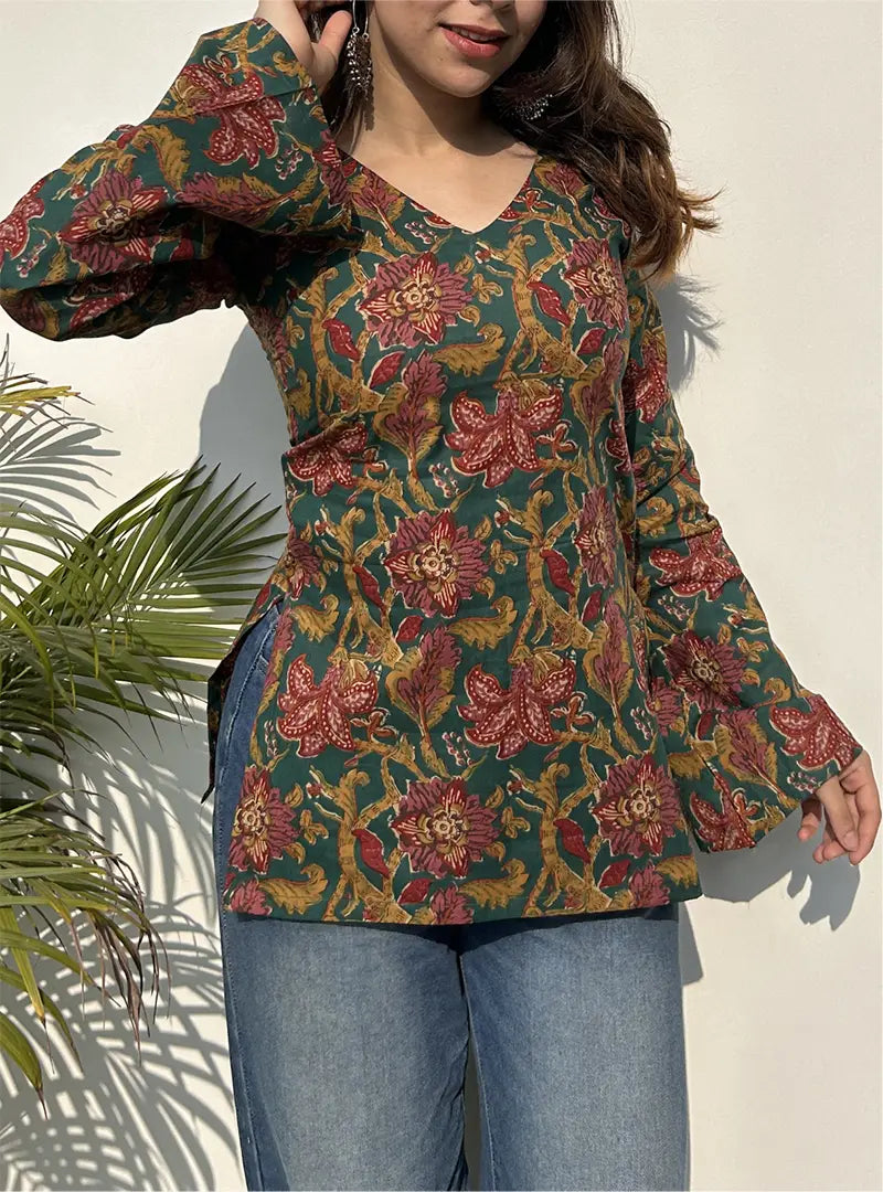 Trishika Bell Sleeves Kurti by Evara