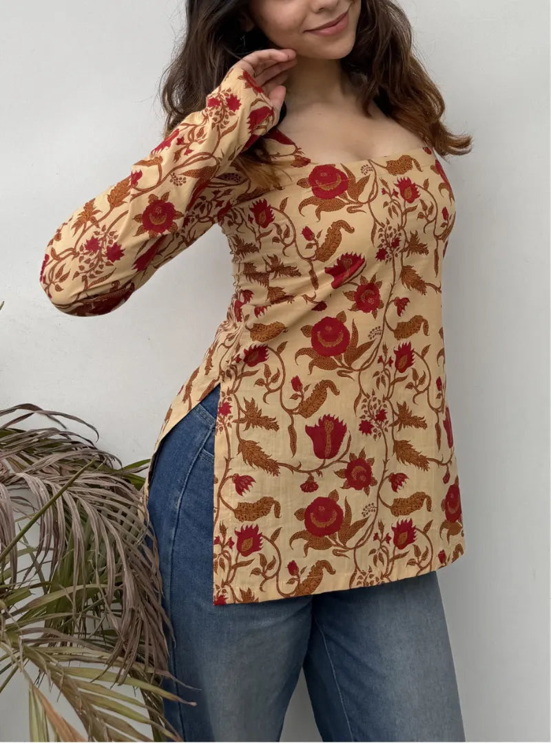 Husnara Square Neck Kurti