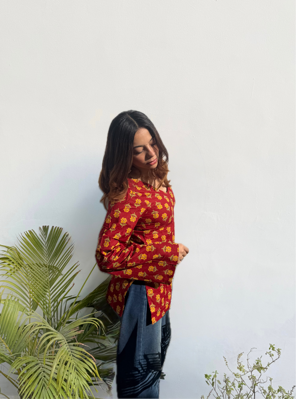 Gulabi Laila Bell Sleeves Kurti by Evara