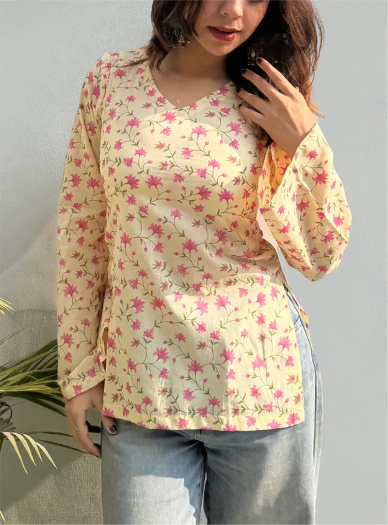 Aayesha Bell Sleeves Kurti by Evara