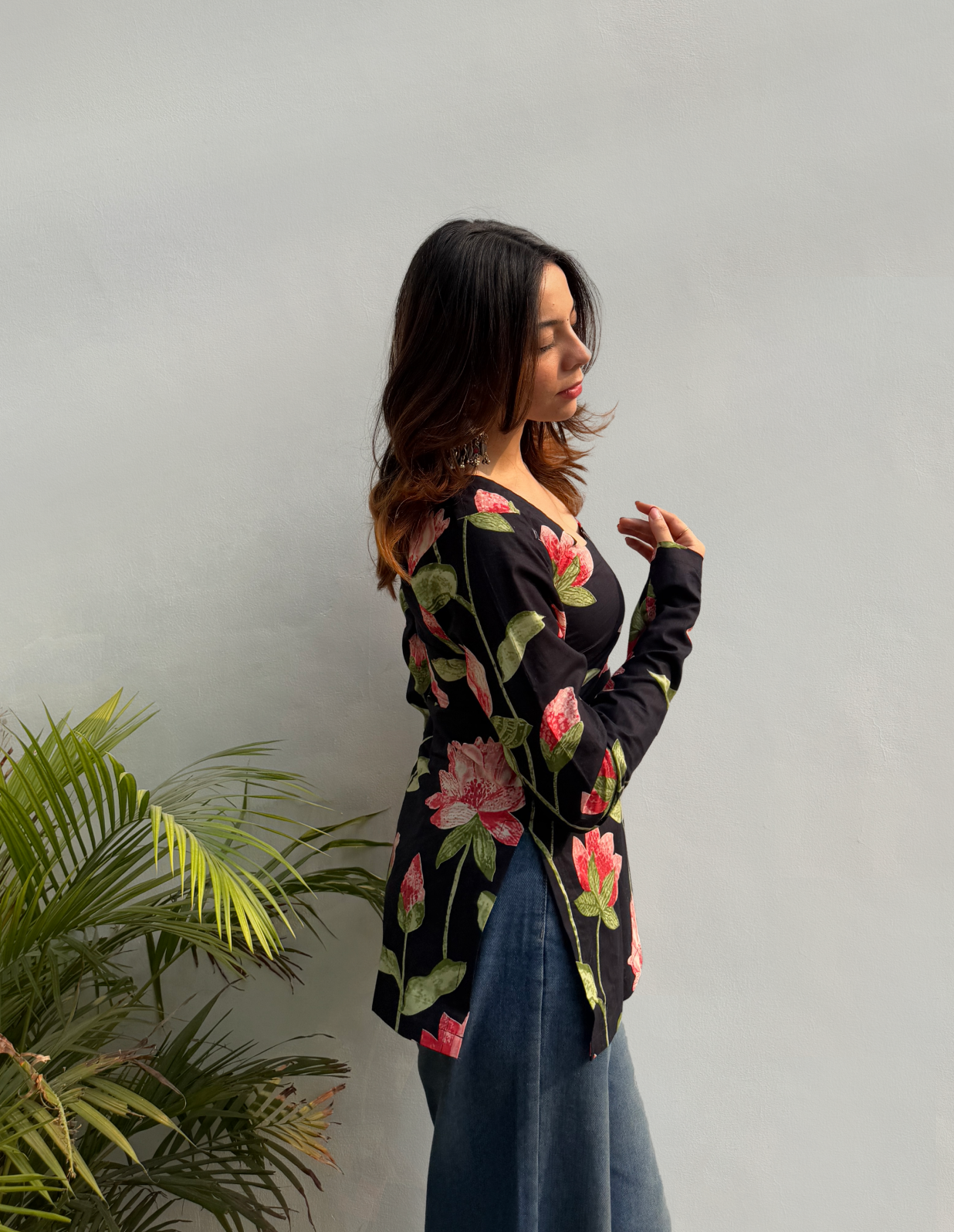 Kudrat Square Neck Kurti by Evara