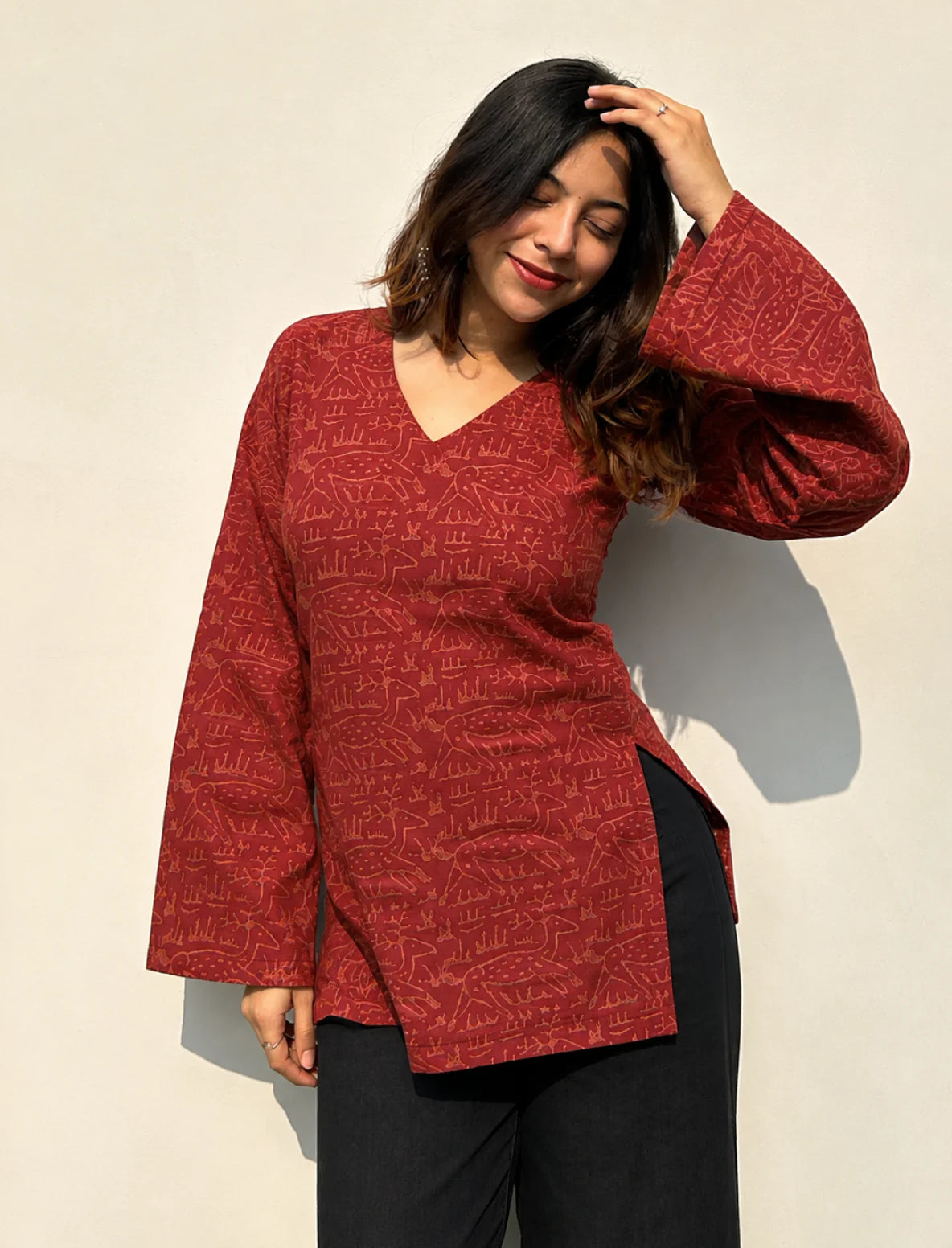Qala Bell Sleeves Kurti