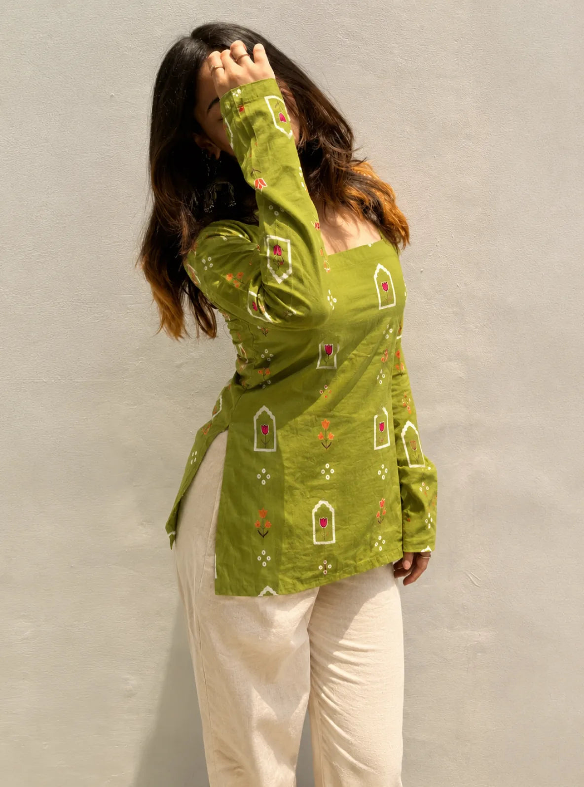 Fiza Corset Back Full Sleeves Kurti