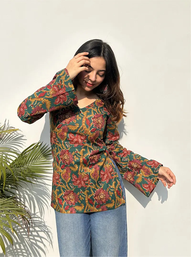 Trishika Bell Sleeves Kurti by Evara