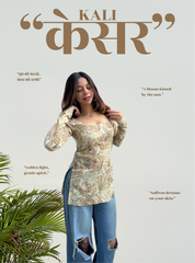 Kesar Kali Square Neck Kurti by Evara