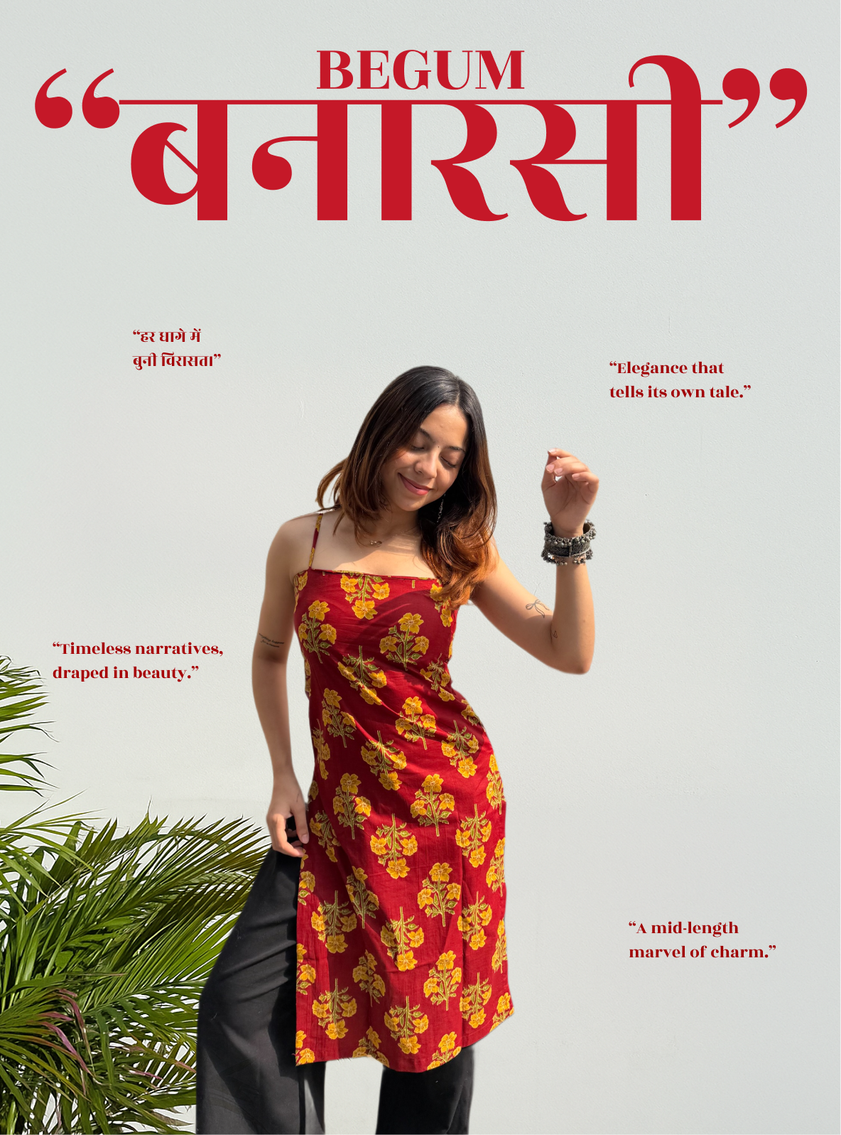 Banarasi Begum Mid Kurti Kurti by Evara