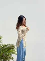 Kesar Kali Square Neck Kurti by Evara