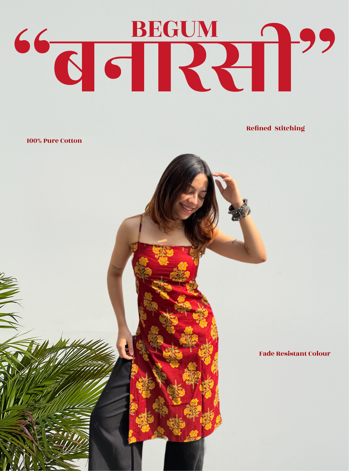 Banarasi Begum Mid Kurti Kurti by Evara