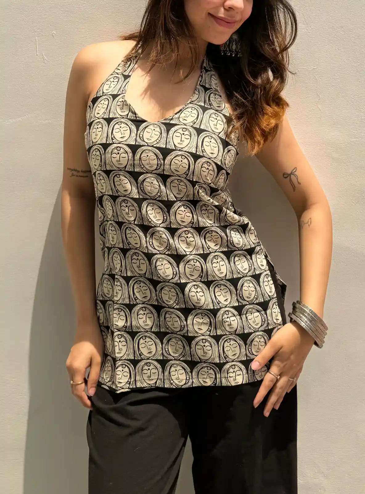 Shor Sharaba Halter Neck Kurti