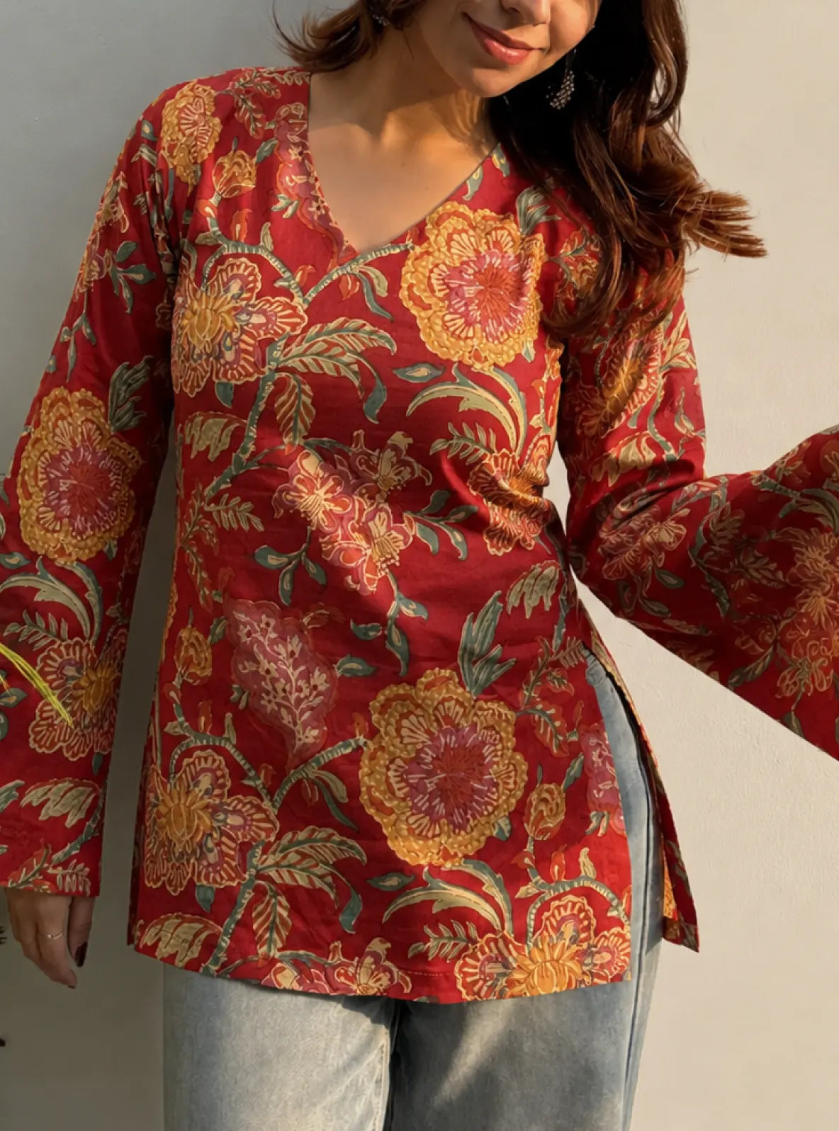 Aarvi Bell Sleeves Kurti