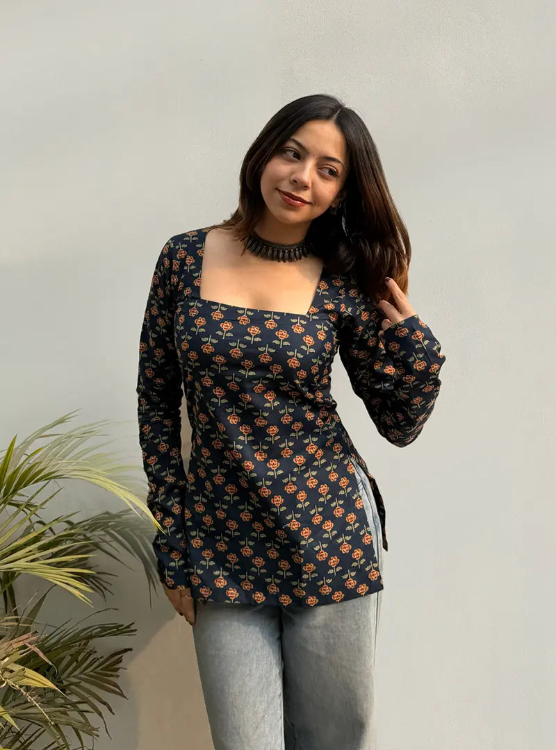 Arziyaan Square Neck Kurti by Evara