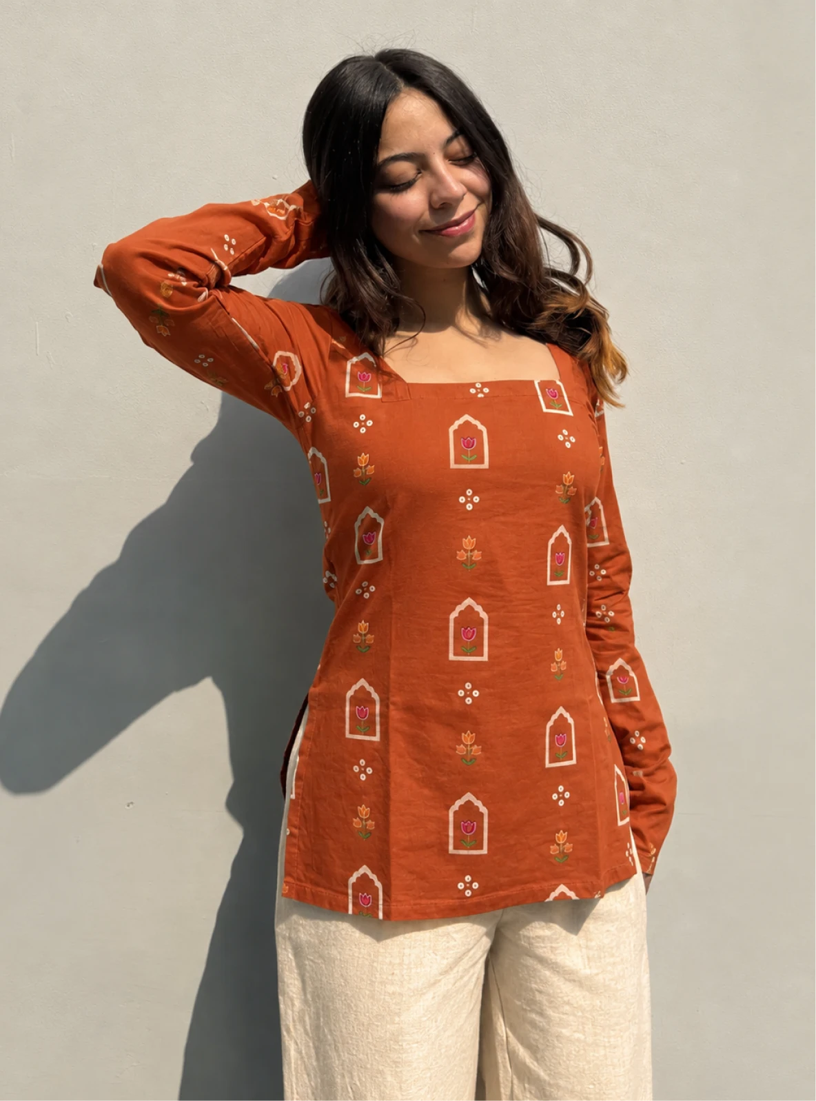 Taapsee Corset Back Full Sleeves Kurti