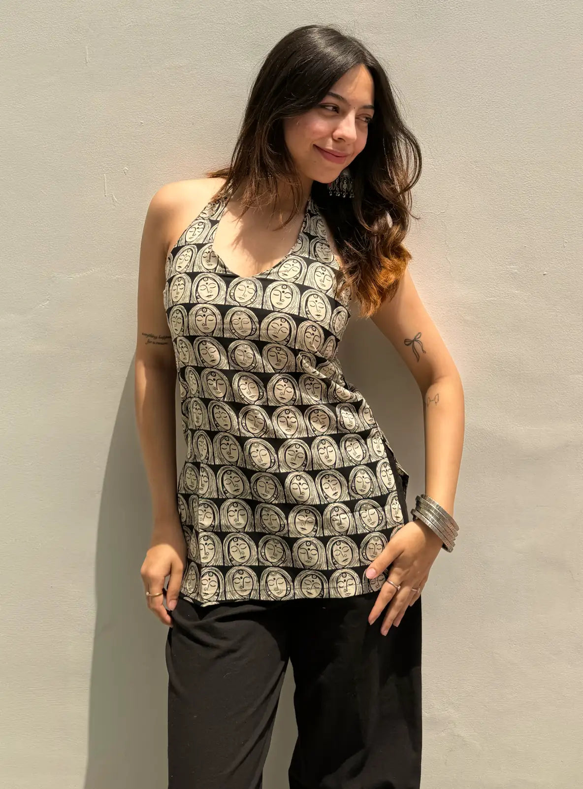 Shor Sharaba Halter Neck Kurti
