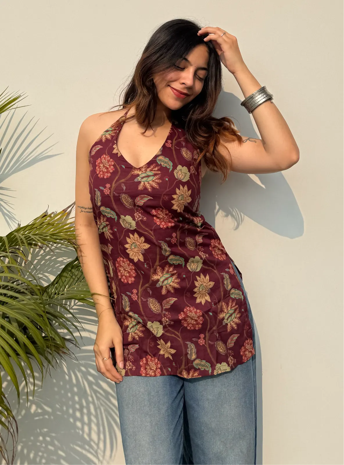 Albeli Halter Neck Kurti by Evara