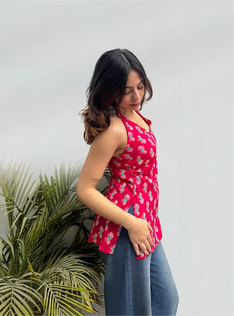 Mishri Halter Neck Kurti by Evara