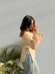 Aayesha Bell Sleeves Kurti by Evara