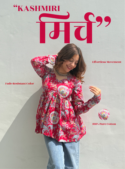 Kashmiri Mirch Kurti by Evara