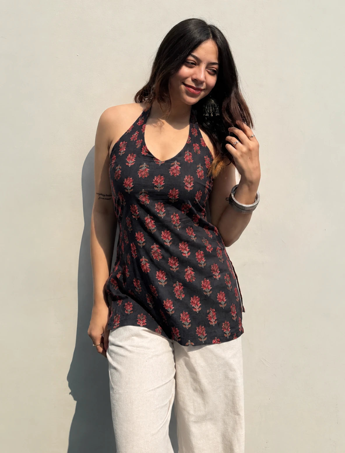 Bairiya Halter Neck Kurti