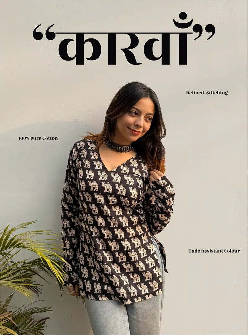 Carvaan Straight Sleeves Kurti by Evara