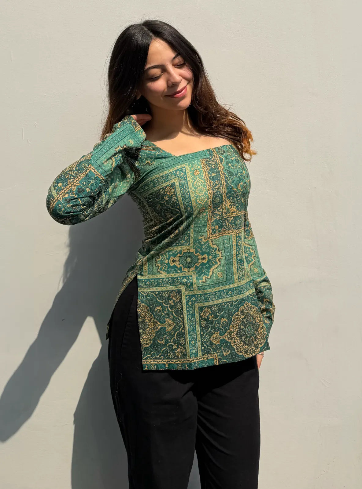 Firoza Square Neck Kurti