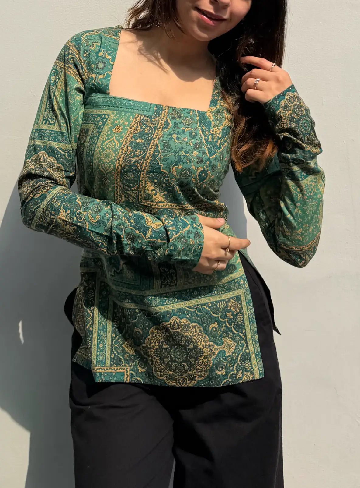 Firoza Square Neck Kurti