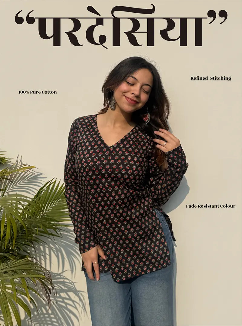 Pardesiya Straight Sleeves Kurti