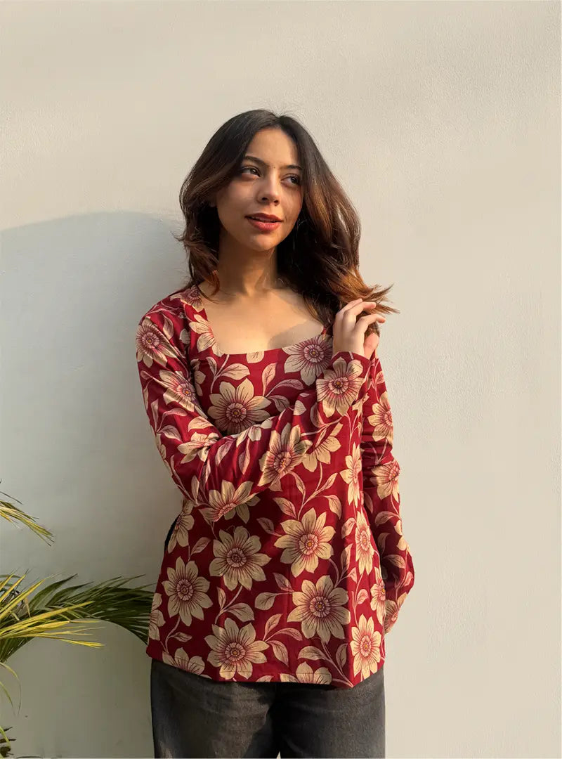 Shakira Boat Neck Kurti by Evara