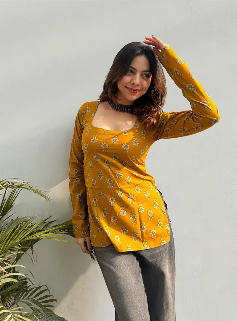 Agni Boat Neck Kurti by Evara