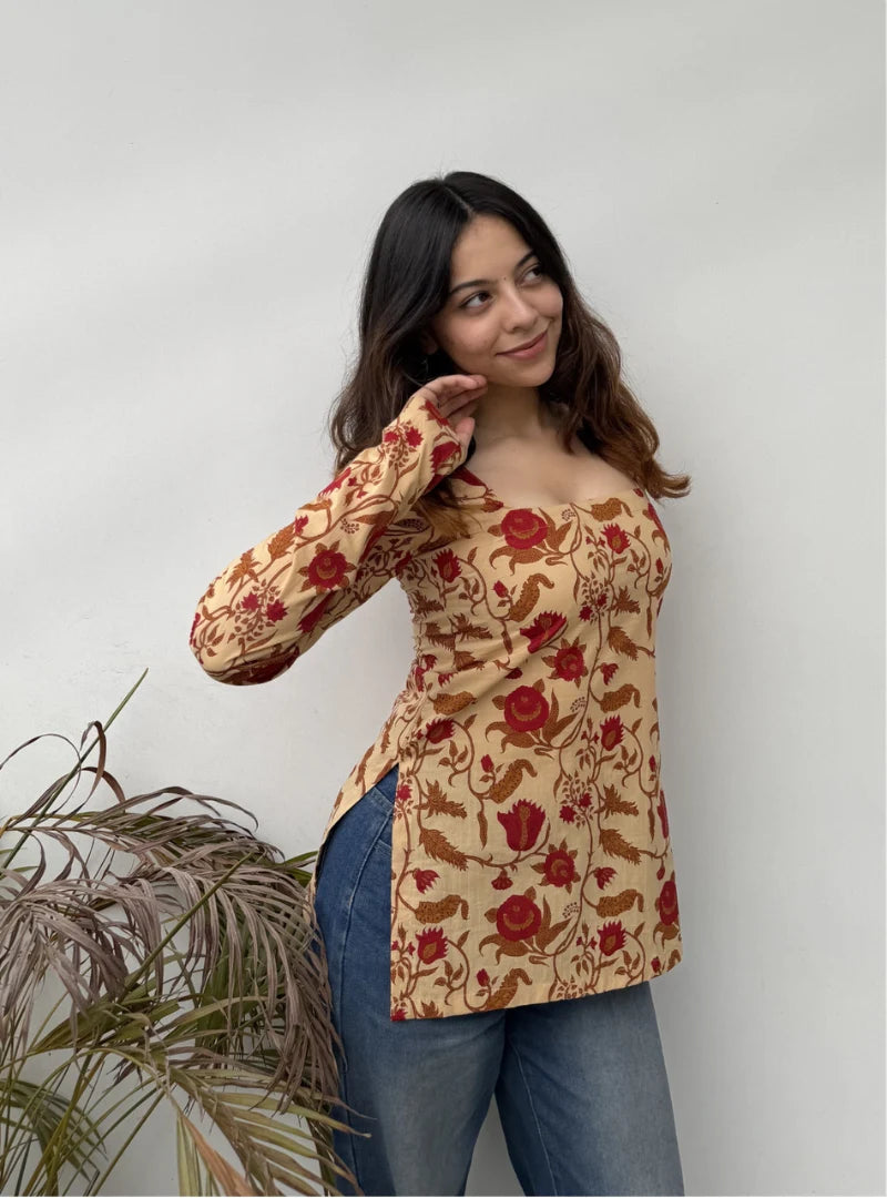 Husnara Square Neck Kurti