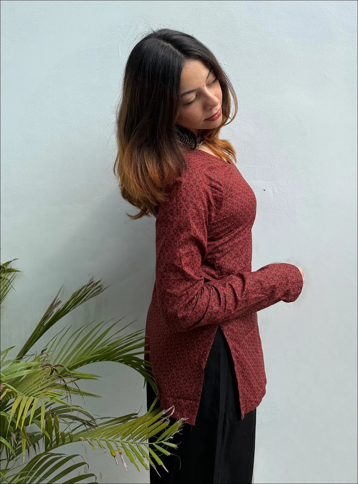 Laal Ishq Straight Sleeves Kurti