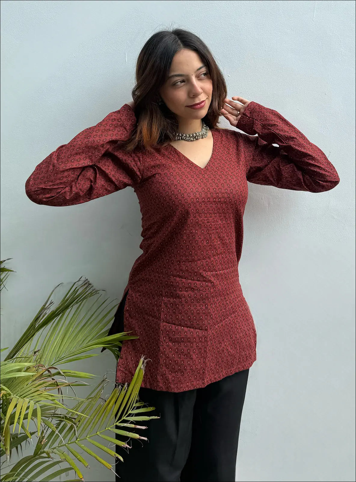Laal Ishq Straight Sleeves Kurti
