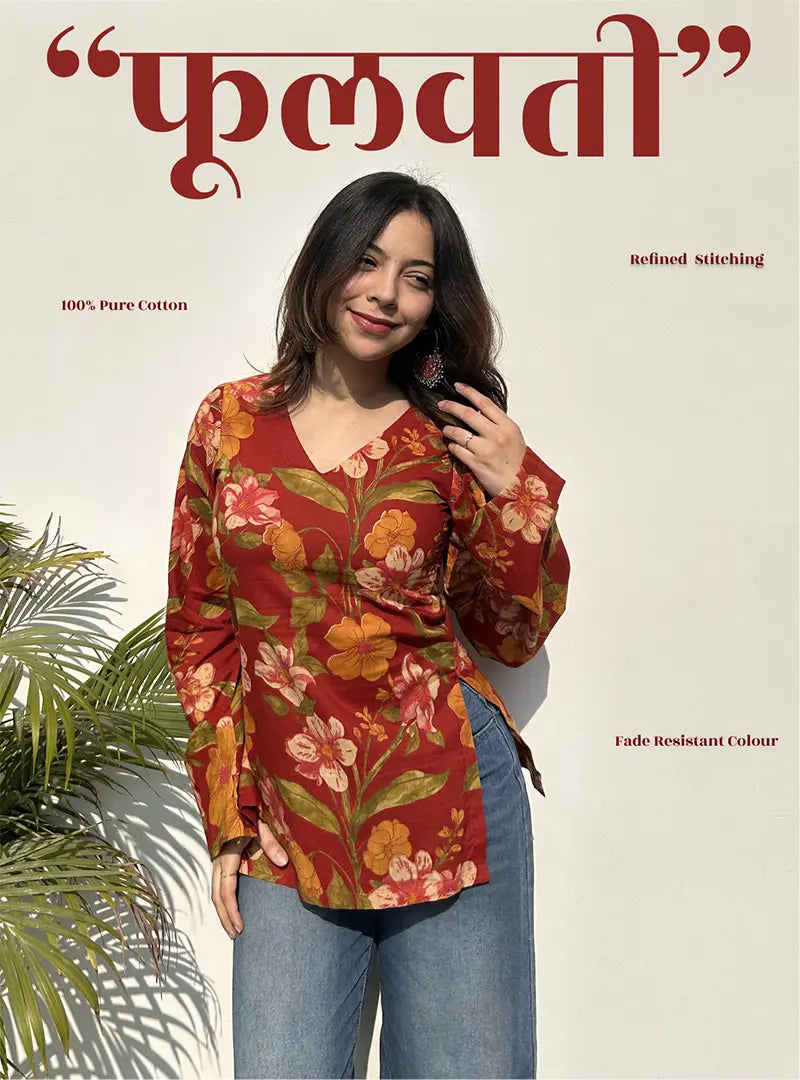 Phoolwati Bell Sleeves Kurti by Evara