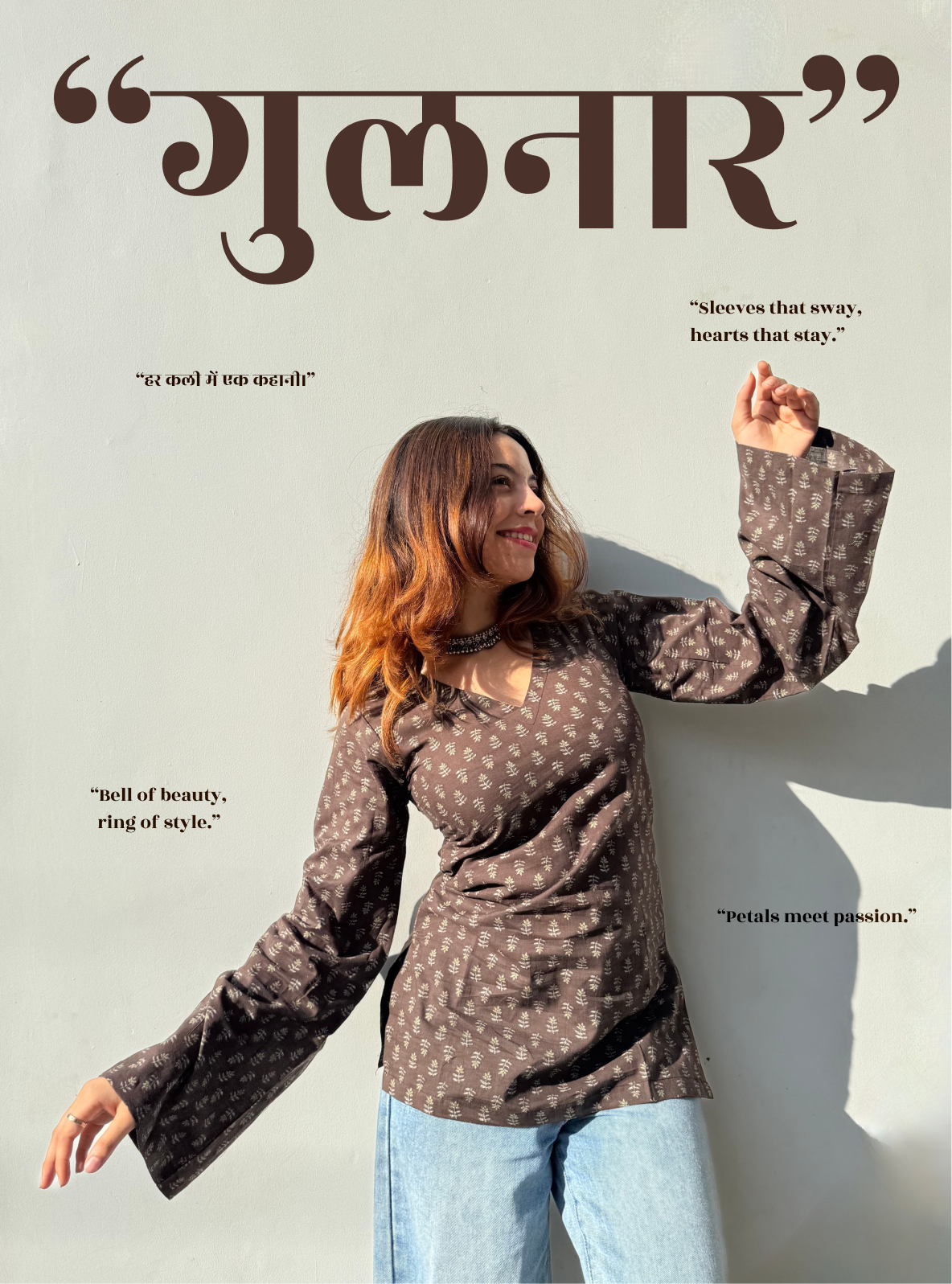 Gulnaar Bell Sleeves Kurti by Evara