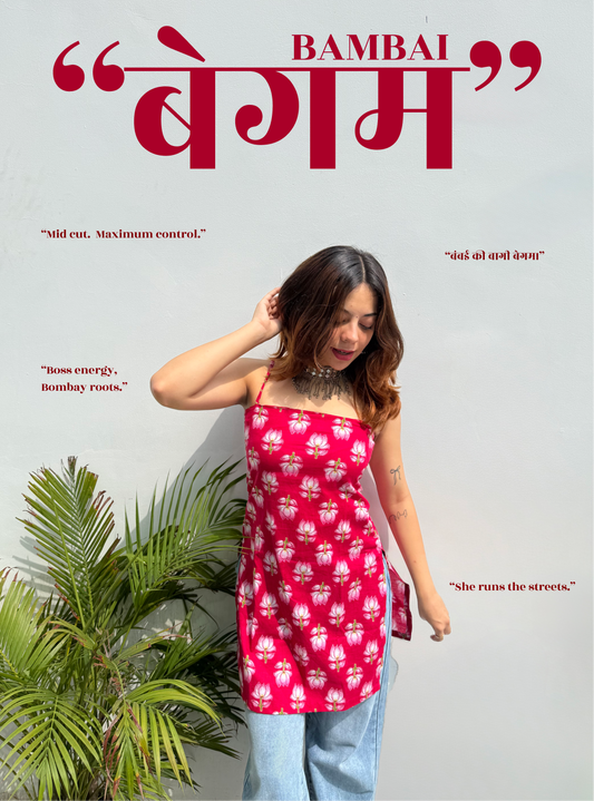 Bambai Begum Mid Kurti Kurti by Evara