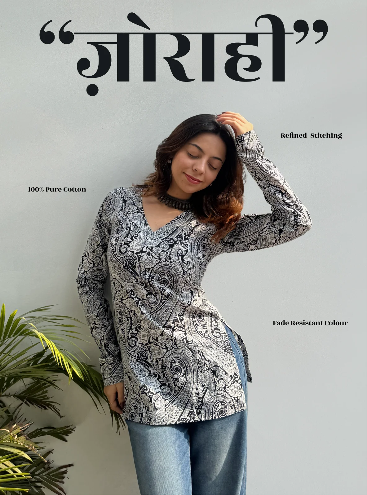 Zorahi Straight Sleeves Kurti by Evara