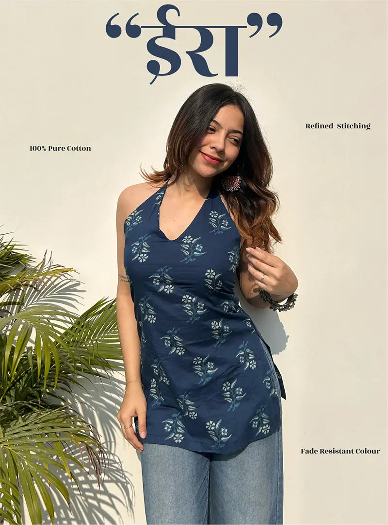 Ira Halter Neck Kurti by Evara