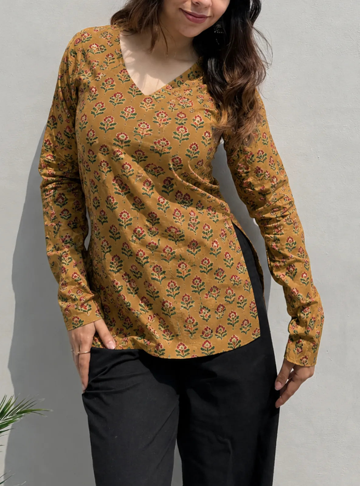 Leher Straight Sleeves Kurti