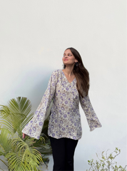 Jamun Bell Sleeves Kurti by Evara