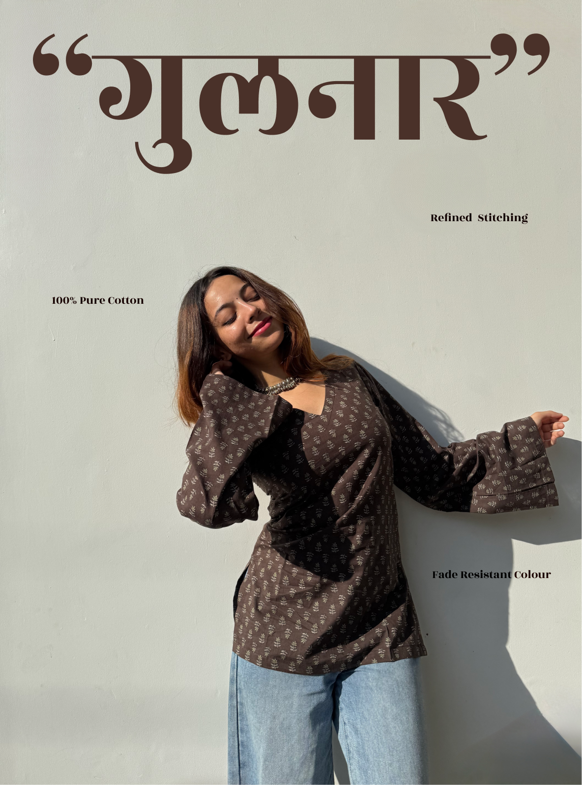 Gulnaar Bell Sleeves Kurti by Evara