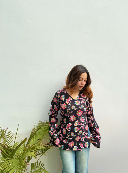 Mehfil Bell Sleeves Kurti by Evara