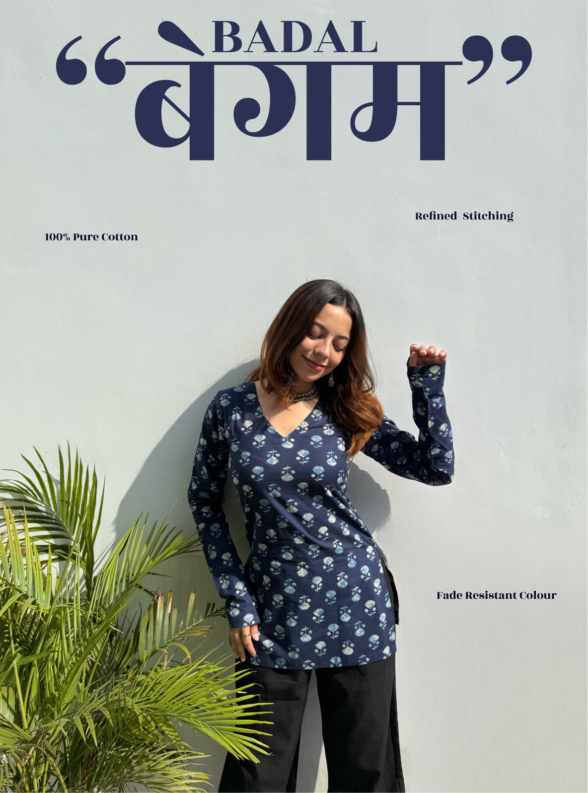 Baadal Begum Straight Sleeves Kurti by Evara