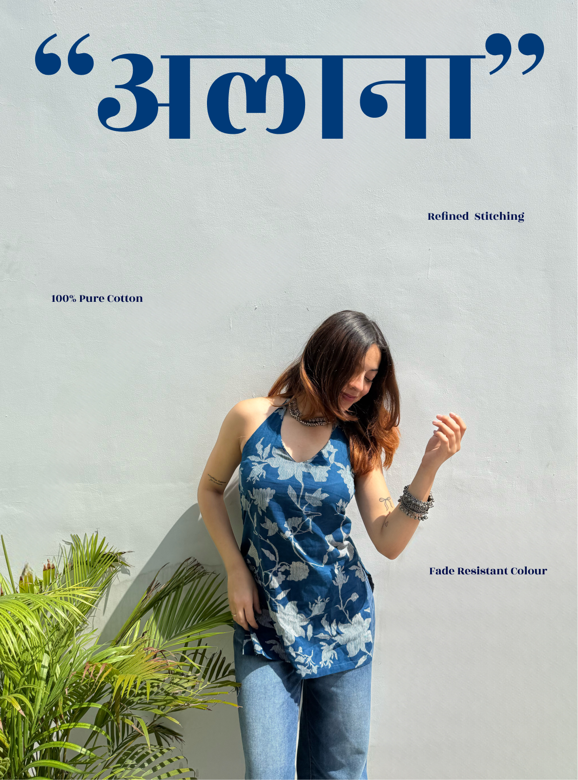 Alana Halter Neck Kurti by Evara