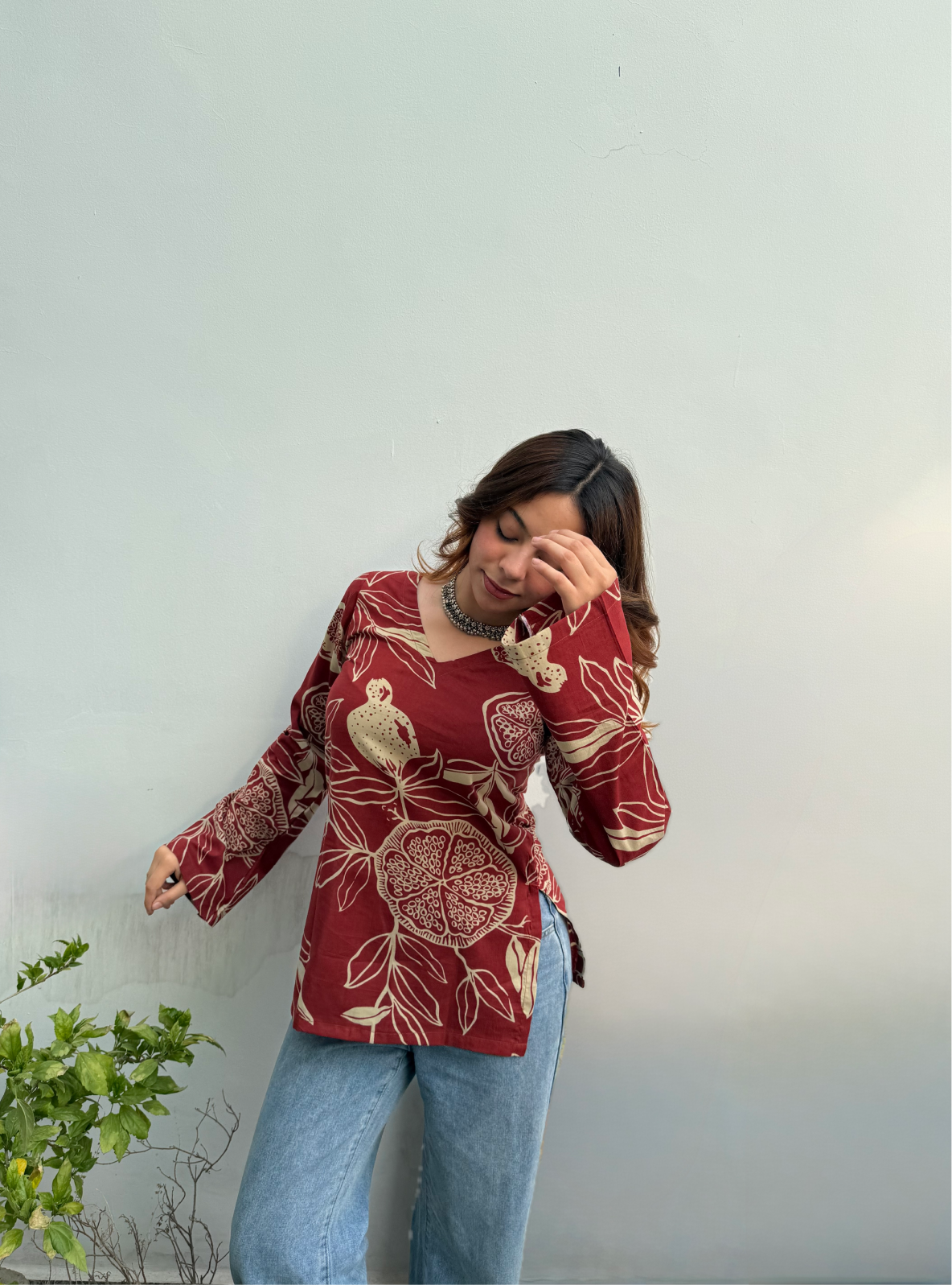 Pyaaz Kachori Bell Sleeves Kurti by Evara